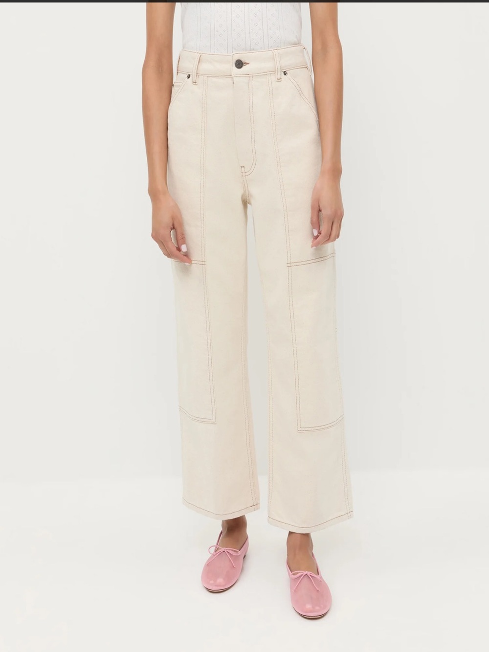 Loeffler Randall Roy Carpenter Pant in cream/natural